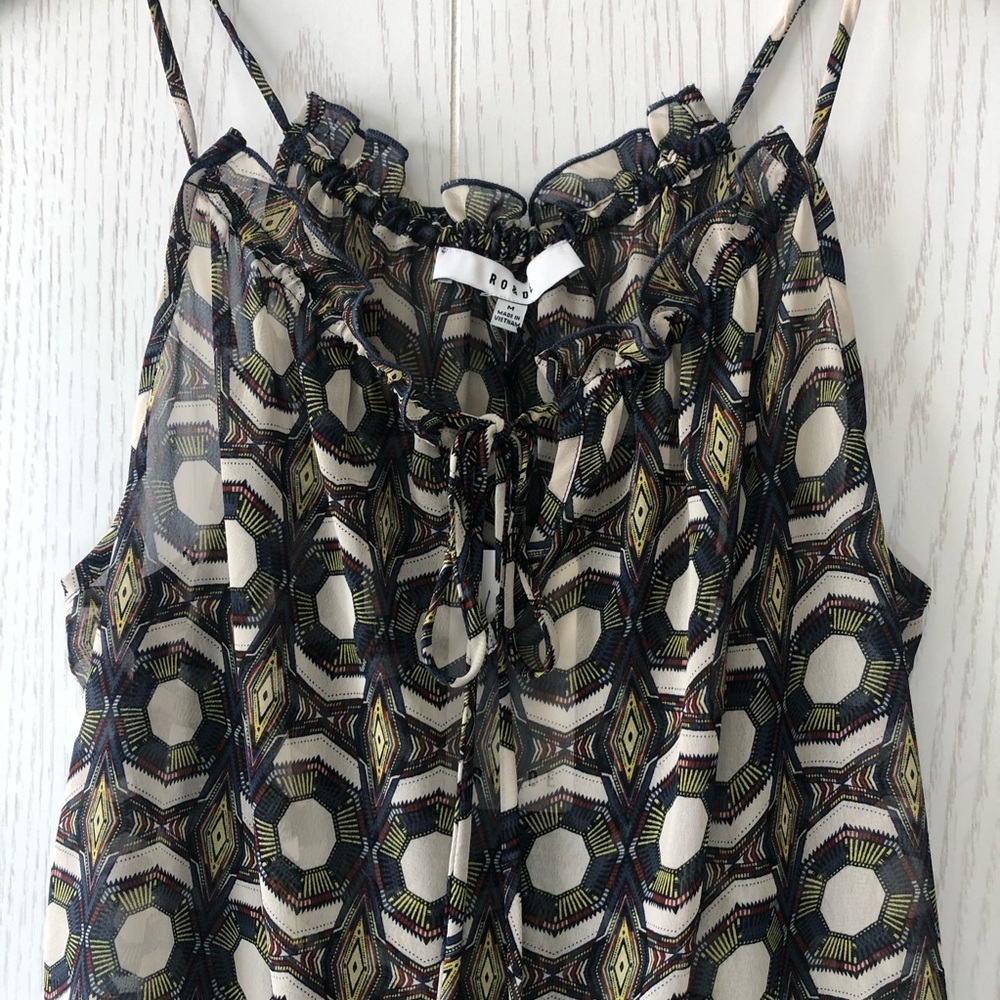 NWT RO&DE Geometric Pattern Ruffle Detail Top - Picture 2 of 8